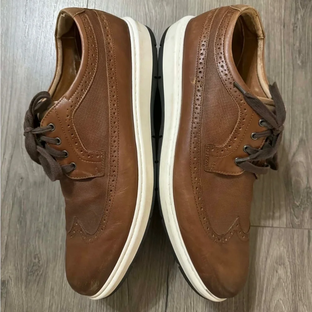 Johnston & Murphy Brown Wingtip Derby Lace-Up Shoes